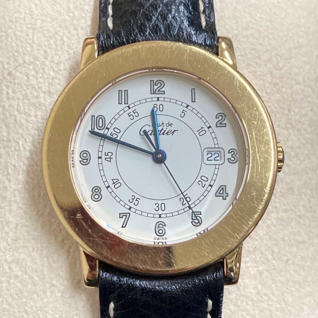 来店買取 Cartier カルティエ マストロンド 1800 1 デイト 時計